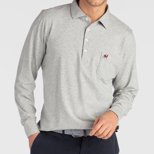 B.Draddy Clothing GREY HEATHER / SML UGA | JACK LONG-SLEEVE POLO | COLLEGIATE