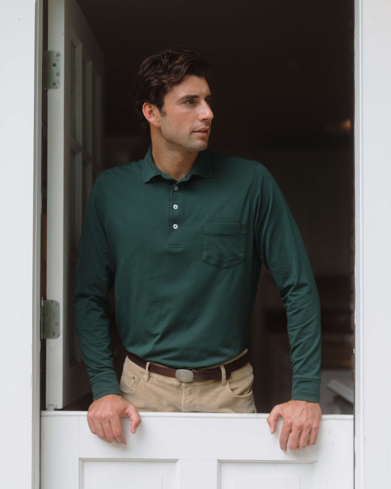 Jack Long-Sleeve Cotton Polo