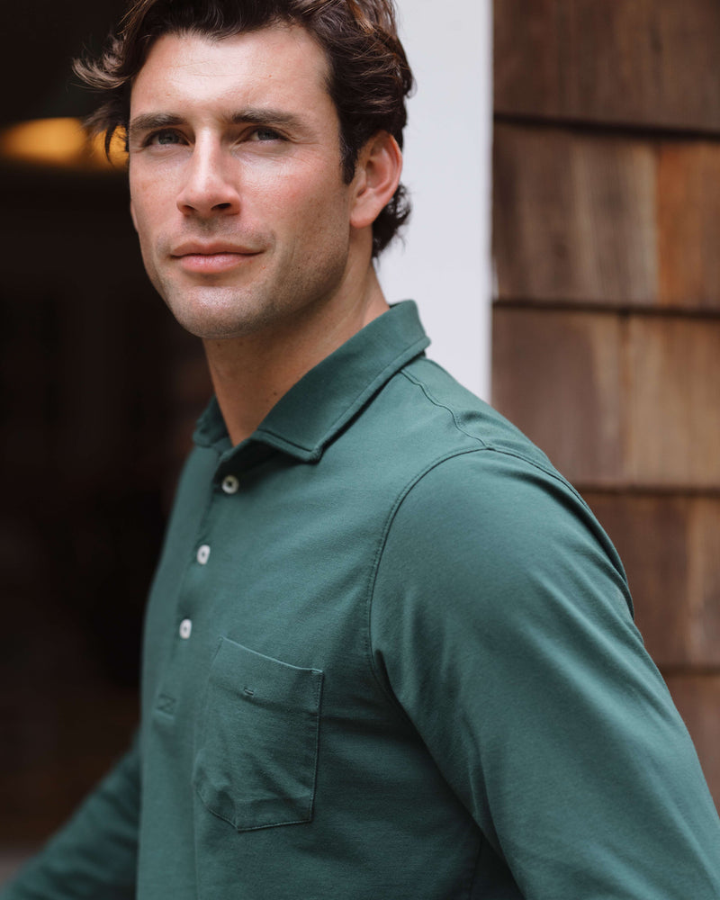 Jack Long-Sleeve Cotton Polo