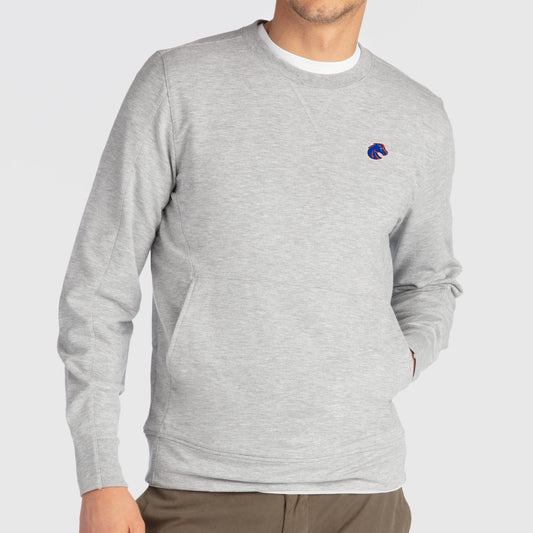 B.Draddy Clothing GREY HEATHER / SML BOISE STATE | RUSS CREWNECK | COLLEGIATE