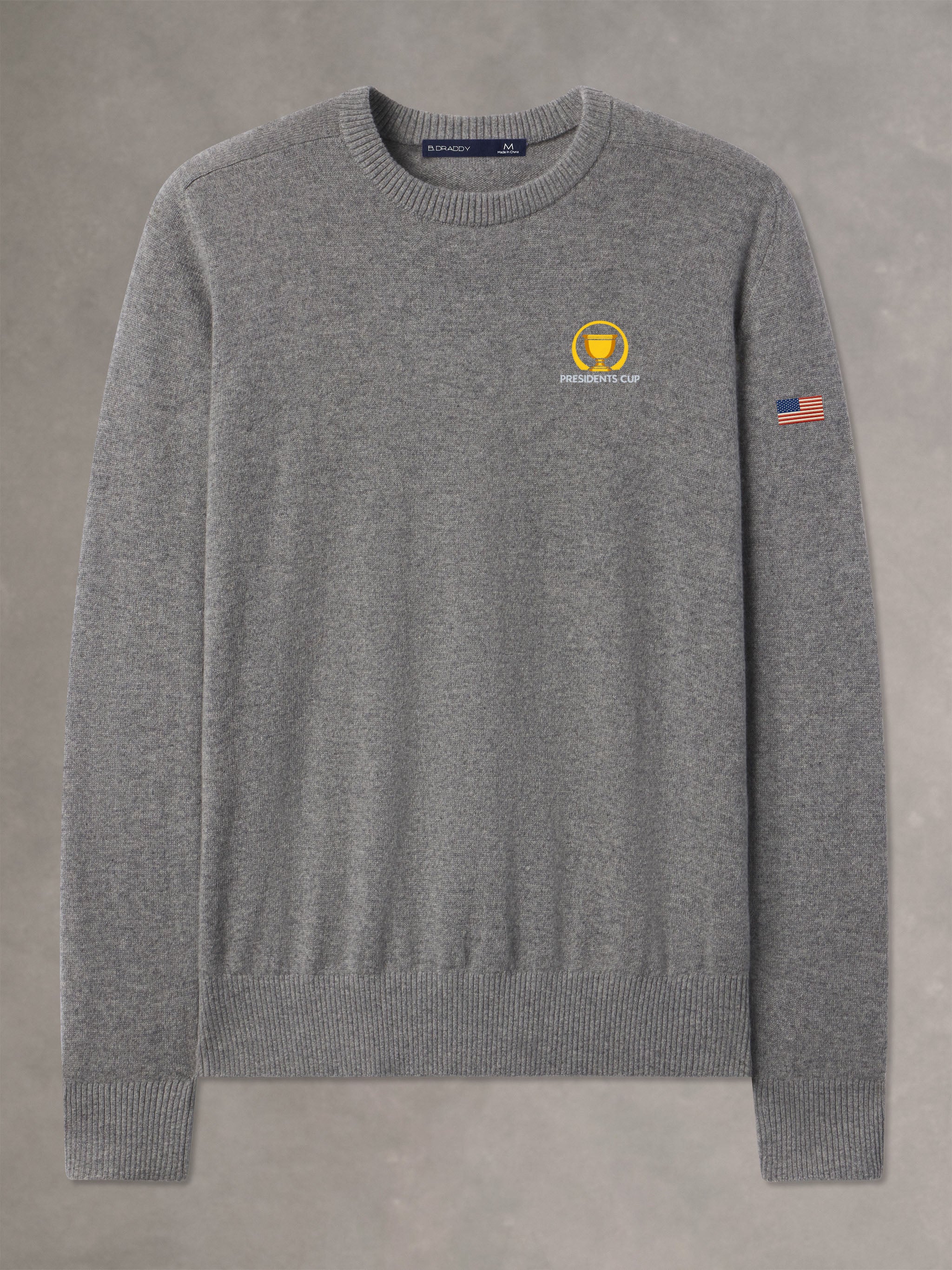 007 CASHMERE CREWNECK | U.S. TEAM | GREY HEATHER