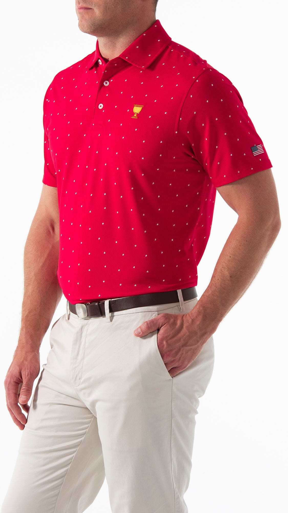 B.Draddy 2024 OFFICIAL PRESIDENTS CUP | U.S. TEAM | COOL STAR PRINT POLO