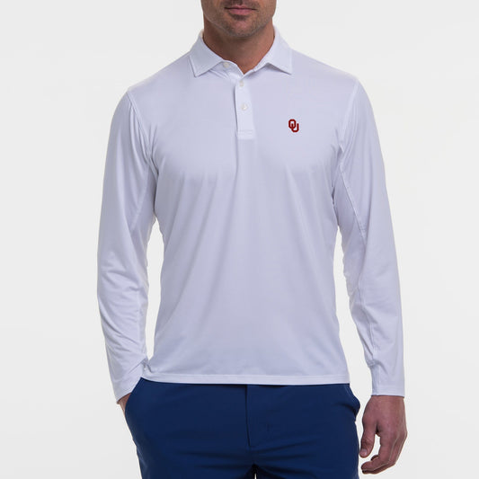 B.Draddy WHITE / SML OKLAHOMA | DRADDY SPORT LEE LONG-SLEEVE POLO | COLLEGIATE