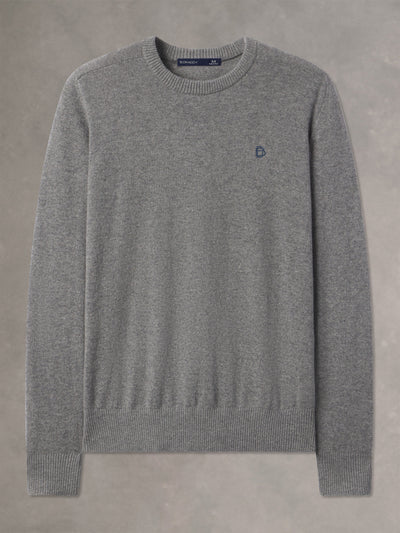 007 CASHMERE CREWNECK | BD ICON | GREY HEATHER