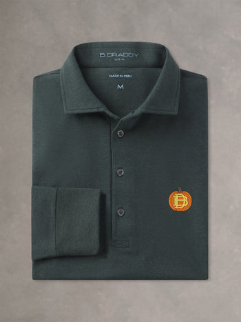 QUINLIVAN POLO | PUMPKIN | ROLLING ROCK HEATHER