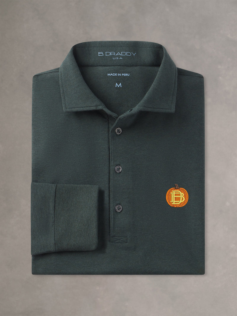 QUINLIVAN POLO | PUMPKIN | ROLLING ROCK HEATHER