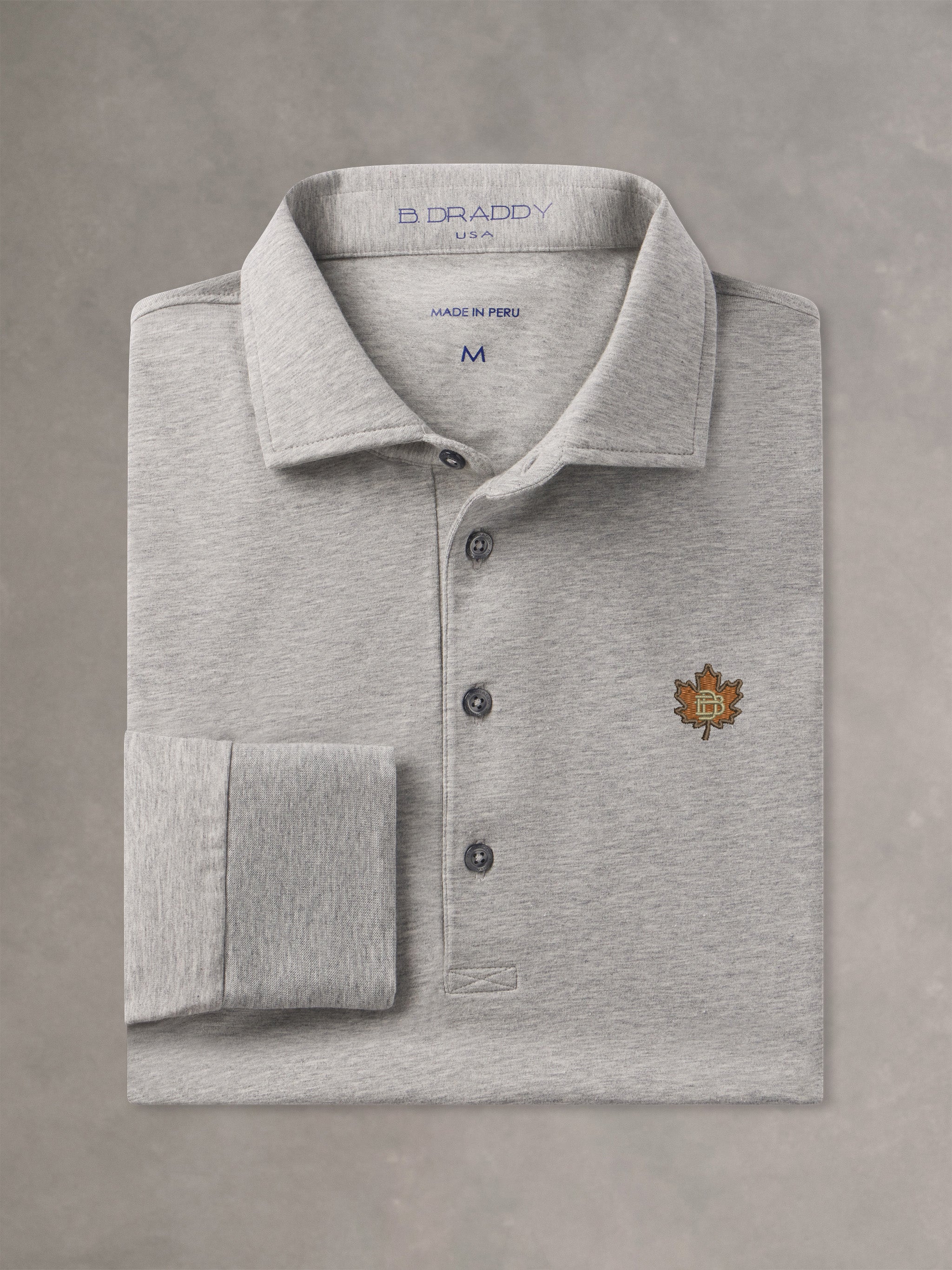 QUINLIVAN POLO | LEAF | GREY HEATHER