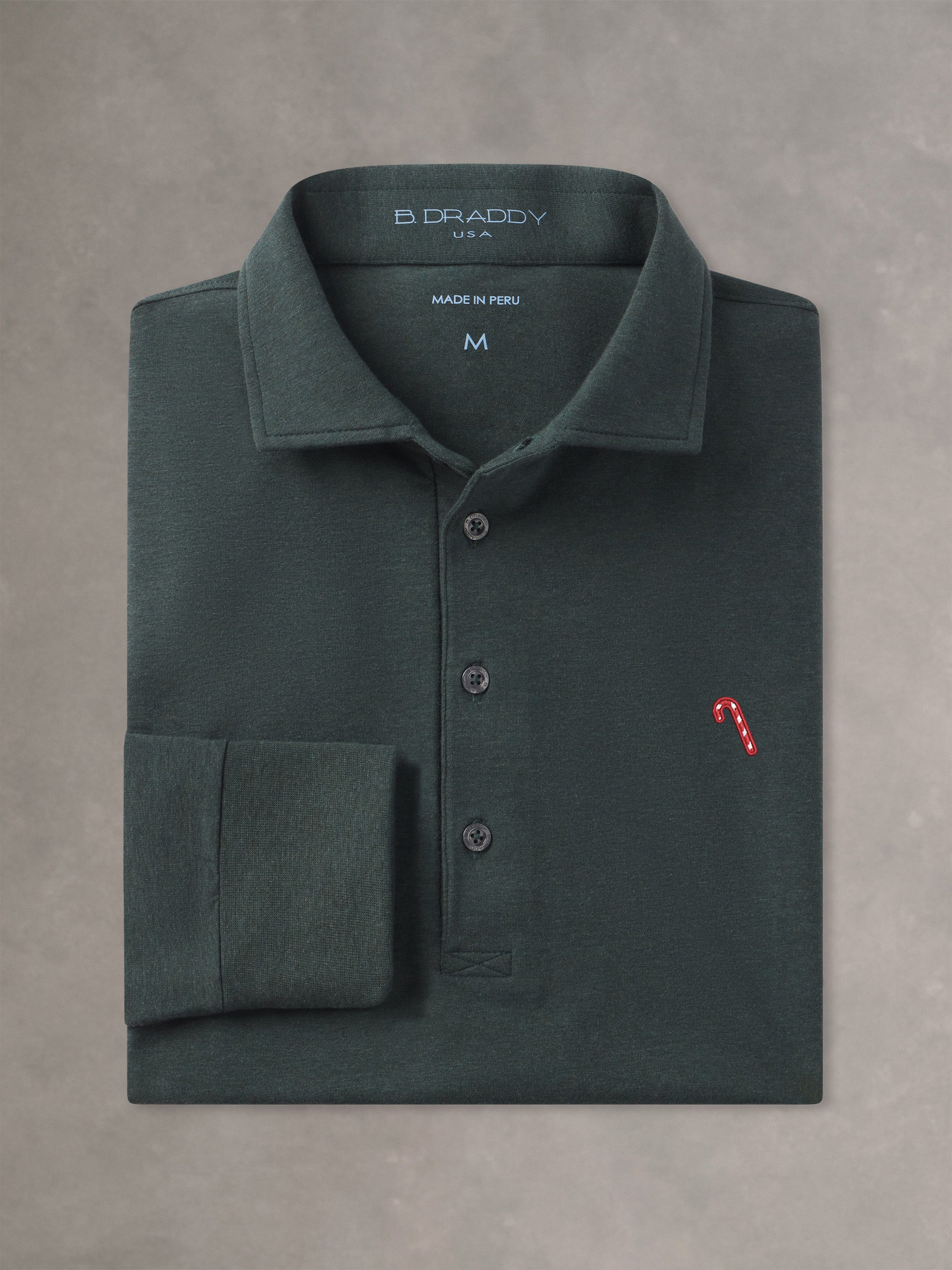 QUINLIVAN POLO | CANDY CANE | ROLLING ROCK HEATHER