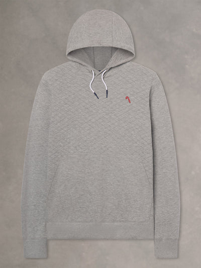 ANDY QUILTED HOODIE | CANDY CANE | GREY HEATHER