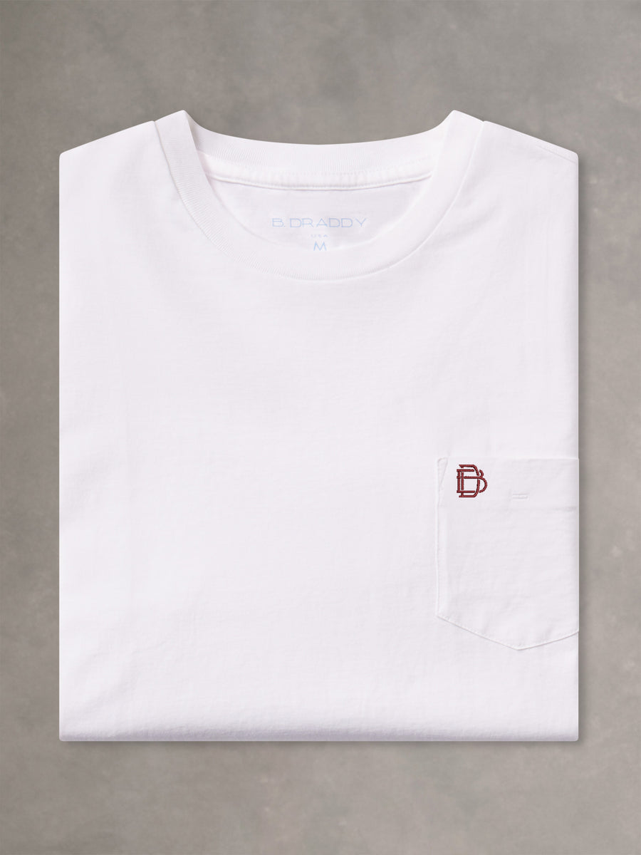 DEWEY SHORT-SLEEVE POCKET TEE | BD HOLIDAY | WHITE - B.Draddy