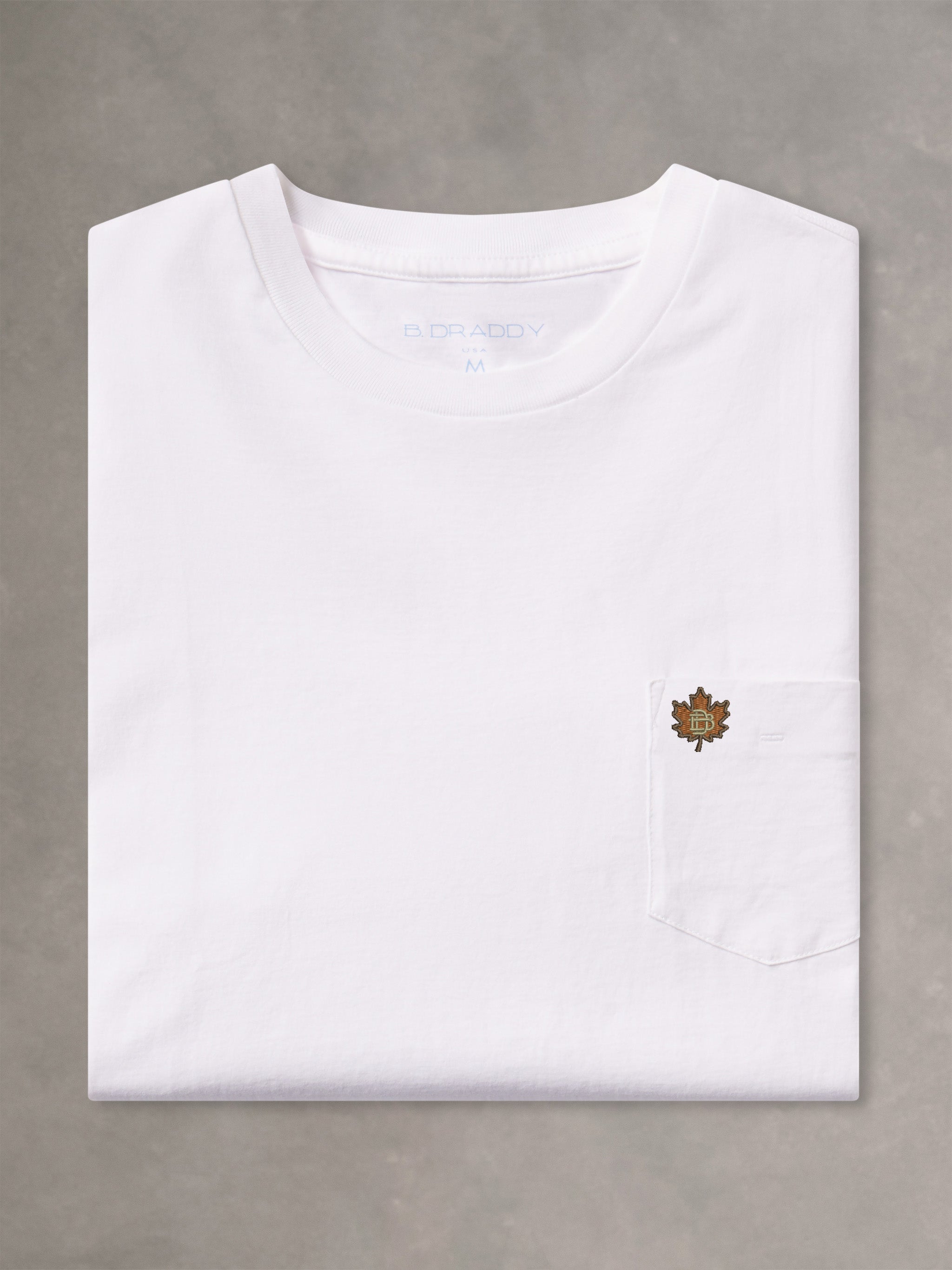 DEWEY SHORT-SLEEVE POCKET TEE | LEAF | WHITE