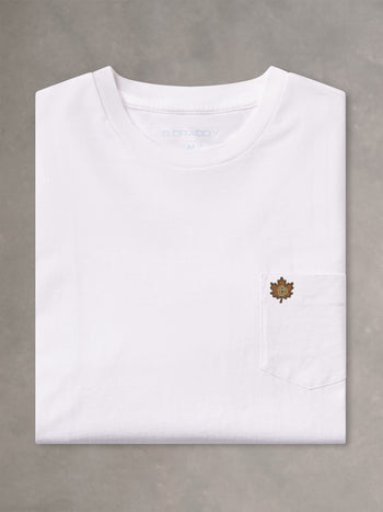 DEWEY SHORT-SLEEVE POCKET TEE | LEAF | WHITE