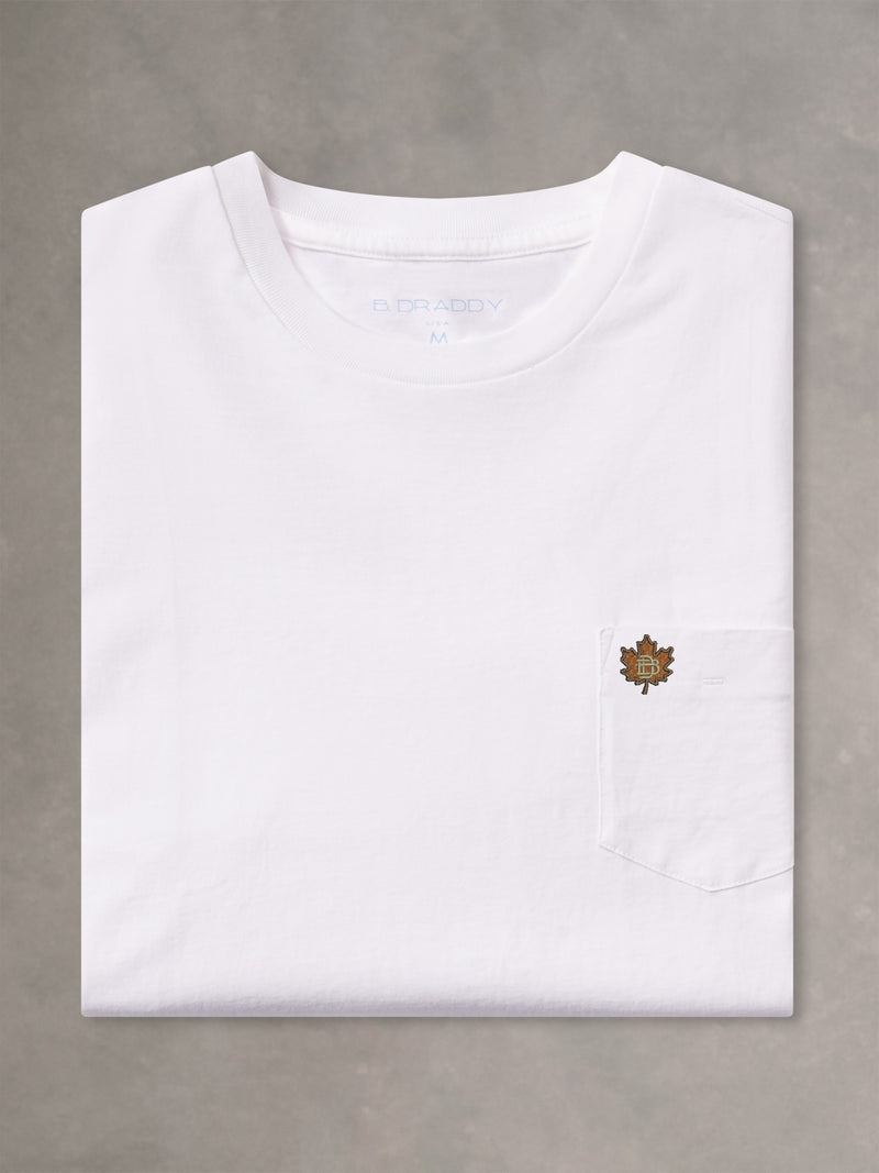 DEWEY SHORT-SLEEVE POCKET TEE | LEAF | WHITE