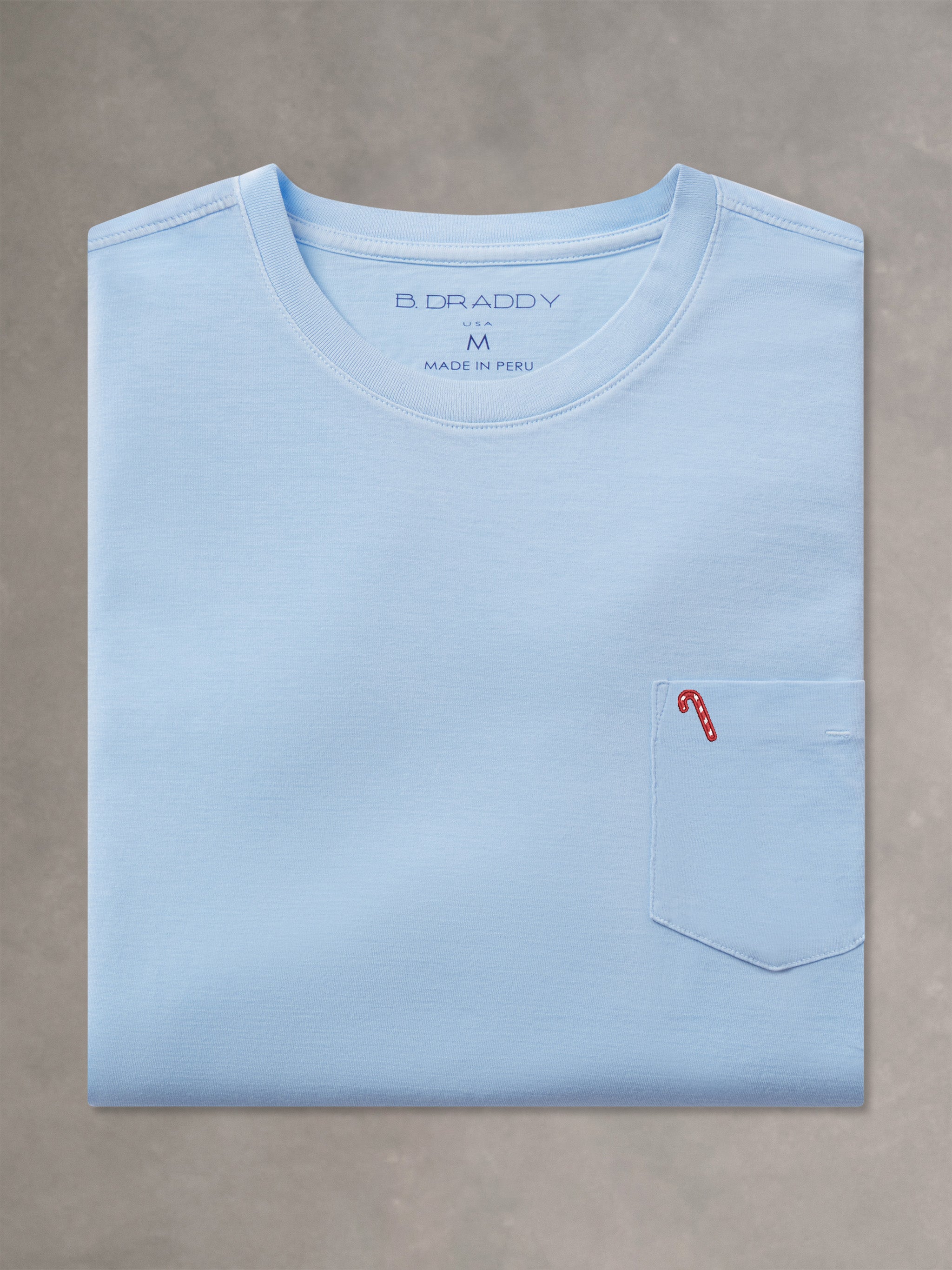 DEWEY SHORT-SLEEVE POCKET TEE | CANDY CANE | BATIK