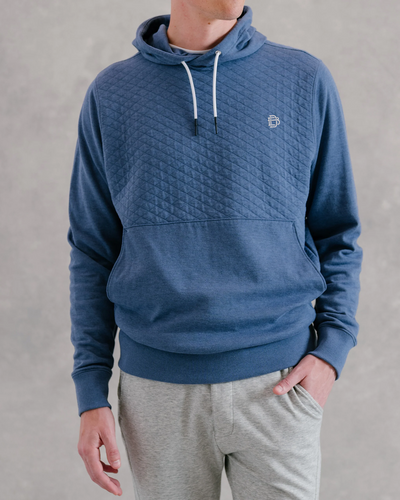 ANDY QUILTED HOODIE | BD ICON | ATLANTIC HEATHER