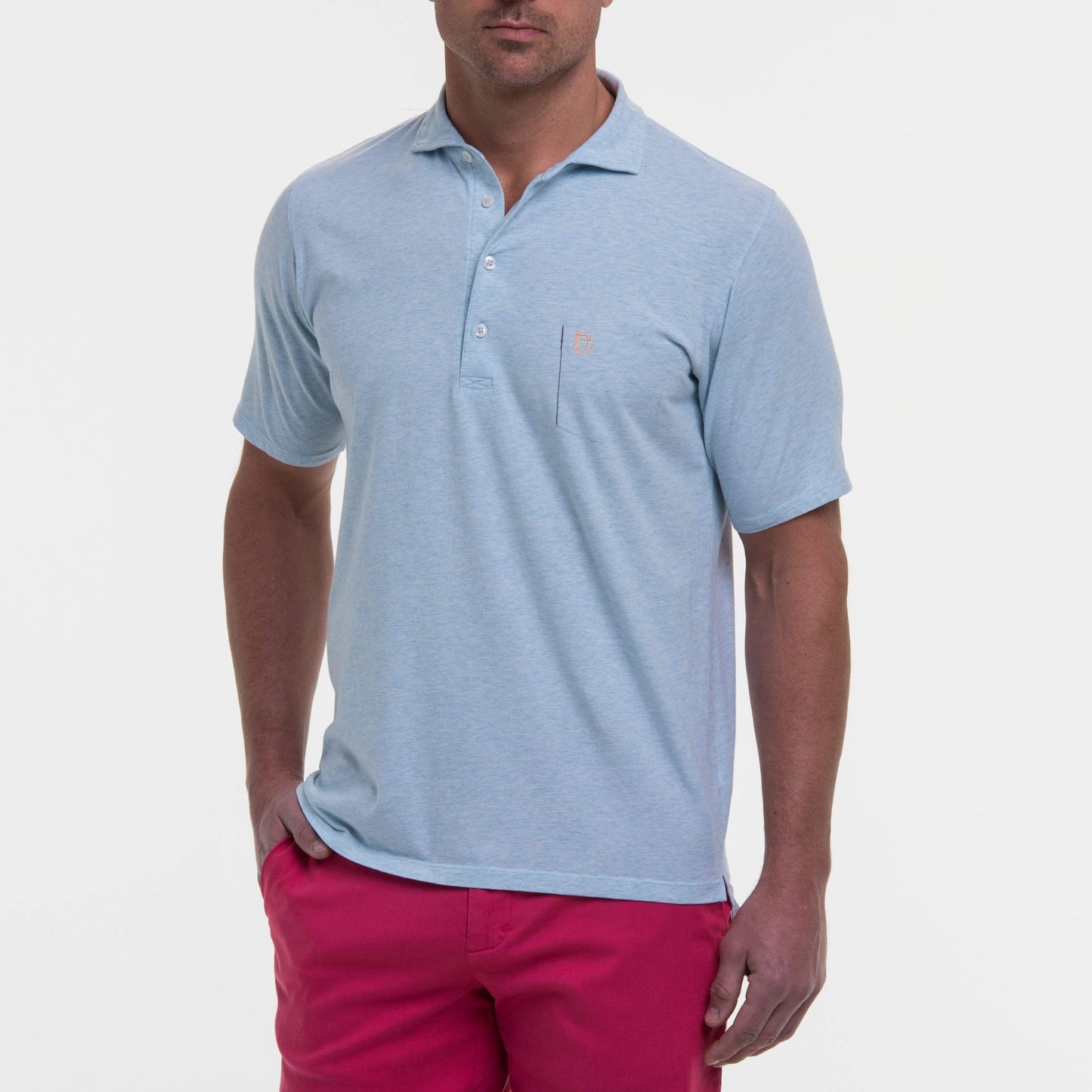 B.Draddy BATIK HEATHER / SML MID OCEAN POLO