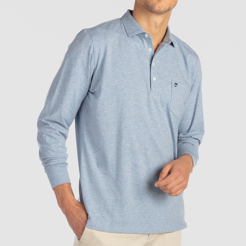 B.Draddy Clothing BATIK HEATHER / SML UCONN HUSKY | JACK LONG-SLEEVE POLO | COLLEGIATE