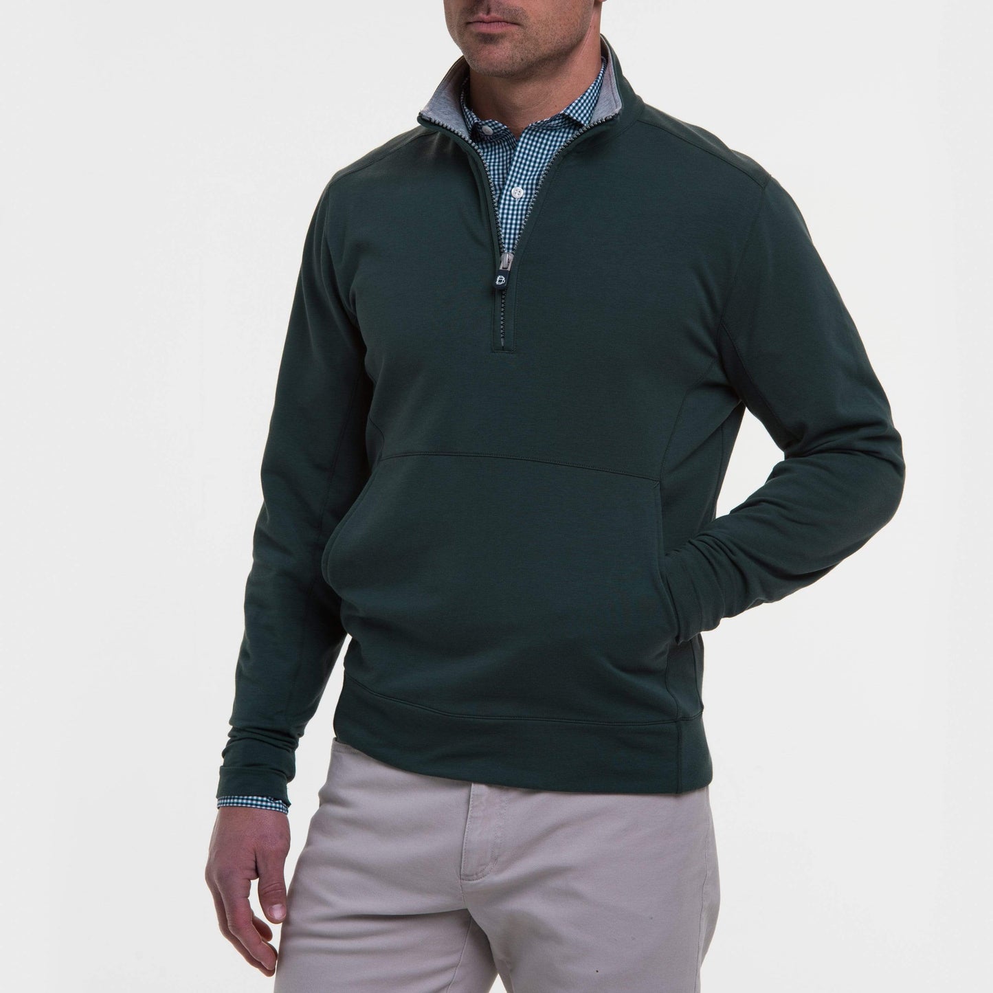 B.Draddy ROLLING ROCK/GREY HEATHER / SML RUSSEL QUARTER ZIP