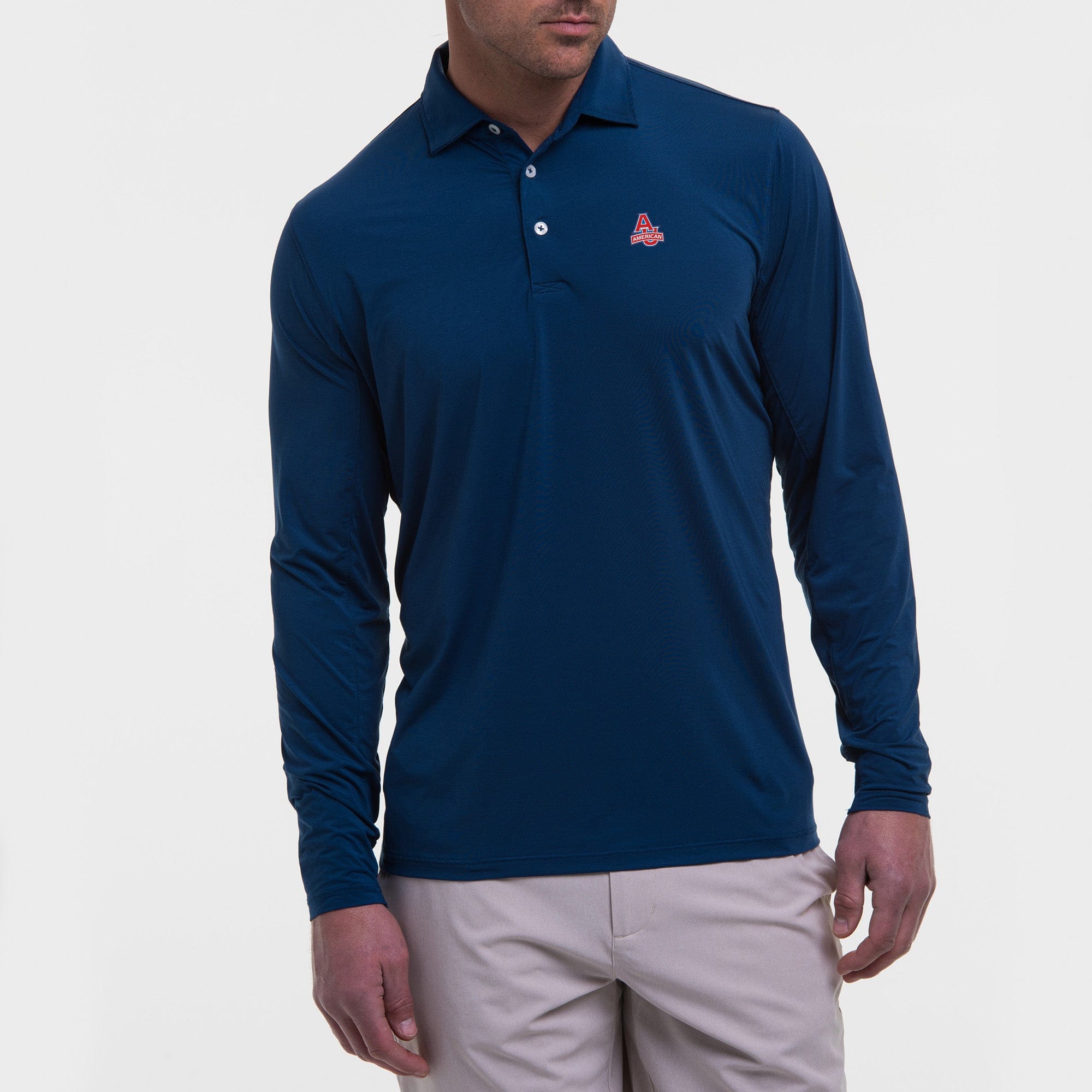 B.Draddy American University | DRADDY SPORT LEE LONG-SLEEVE POLO | COLLEGIATE