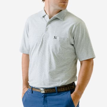 NORTHEASTERN | VIN POLO | COLLEGIATE - B.Draddy Clothing GREY HEATHER/WHITE / SML NORTHEASTERN | VIN POLO | COLLEGIATE