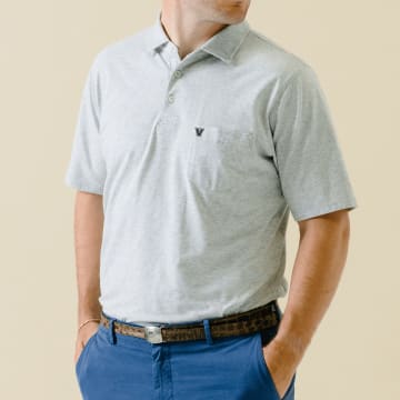 VILLANOVA | VIN POLO | COLLEGIATE - B.Draddy Clothing GREY HEATHER/WHITE / SML VILLANOVA | VIN POLO | COLLEGIATE