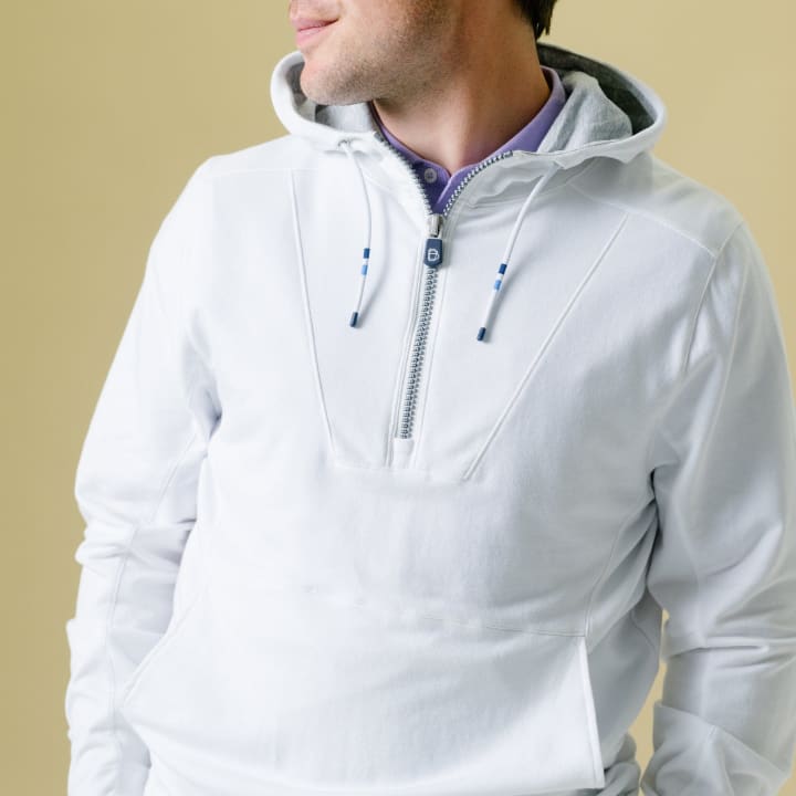 THE PROCTOR HOODIE - B.Draddy WHITE/GREY HEATHER / SML THE PROCTOR HOODIE