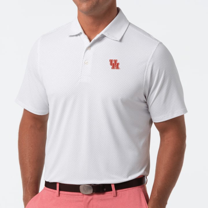 UNIVERSITY OF HOUSTON | DRADDY SPORT CAPTAIN COOL POLO | COLLEGIATE - B.Draddy WHITE / SML UNIVERSITY OF HOUSTON | DRADDY SPORT CAPTAIN COOL POLO | COLLEGIATE